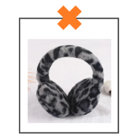 Oorwarmers panterprint grijs